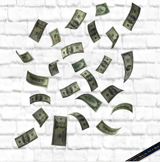 Flying Money 1 Wall Decal - Full Perm