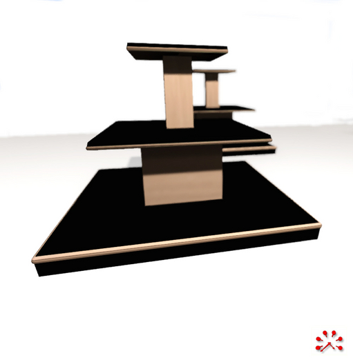 Pyramid Display for Shops in Wood and Black - Stylish Virtual Merchandise Showcase