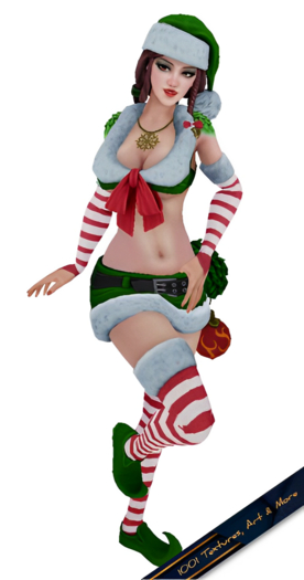 Mesh Sexy Santa Helper Green