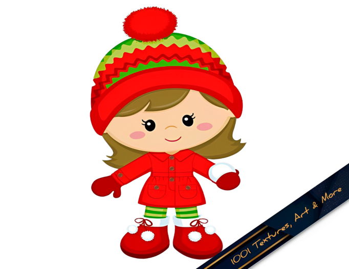 Cute Christmas Girl Alpha Texture - Full Perm