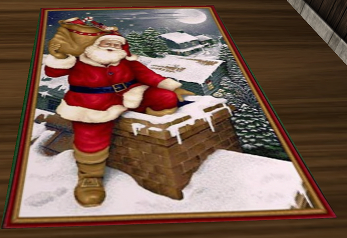 Santa Down the Chimney Rug (padded) AREA RUG