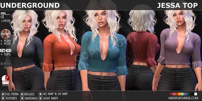 [UG MESH] JESSA TOP - FULL PERM
