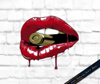  Biting Bullet Lips Wall Decal 