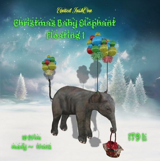 *UI* Christmas Baby Elephant Floating 1 v
