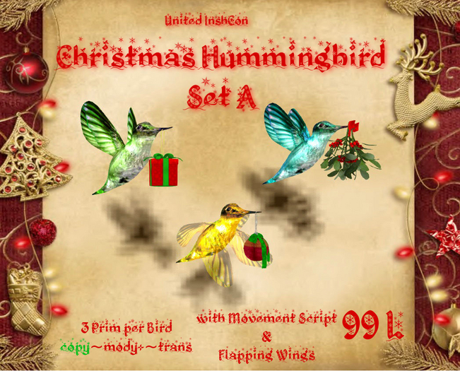*UI* Christmas Hummingbird Set A v