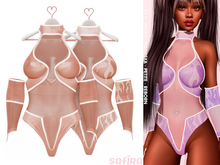 .Safira. Neon Outfit Nude