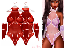 .Safira. Neon Outfit Red