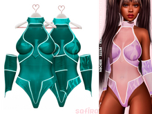 .Safira. Neon Outfit Teal