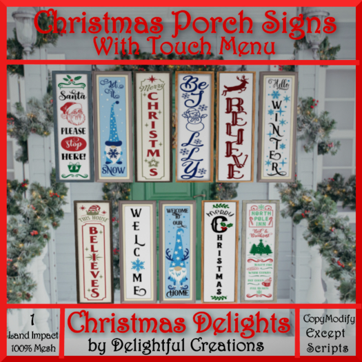 Christmas Porch Signs With Menu
