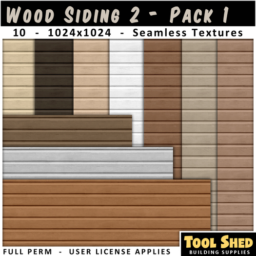 Second Life Marketplace - Tool Shed - Wood Siding 2 - Pack 1
