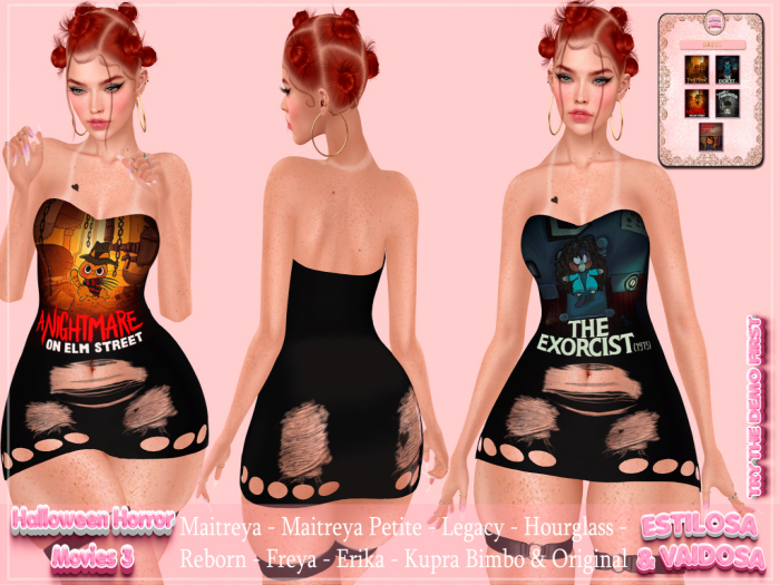 ESTILOSA & VAIDOSA - DRESS HALLOWEN HORROR MOVIES 3 