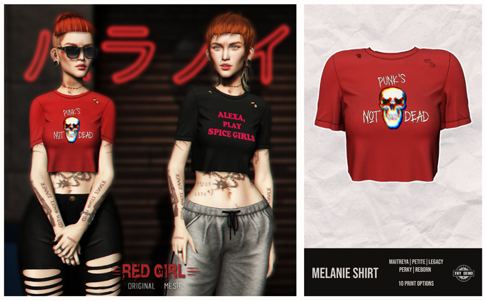 [RED GIRL] Melanie Shirt Punks Not Dead - [add me]