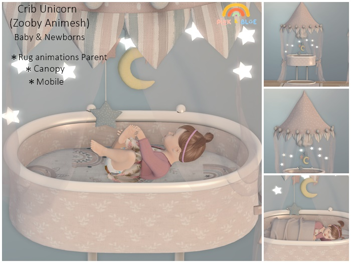 {Pink&Blue}Crib  Unicorn (Zooby Animesh)