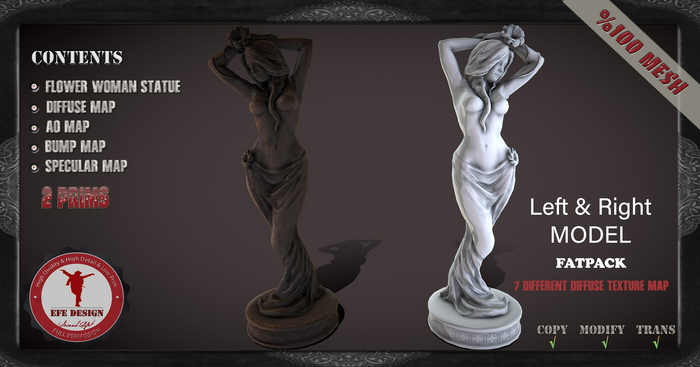 (Efe Design) Flower Woman Statue Fatpack Fullperm