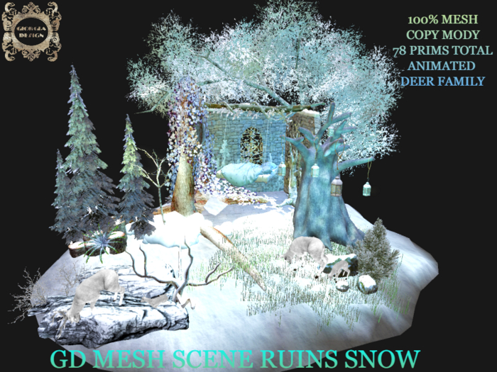 GD MESH SCENE RUINS SNOW LOVE
