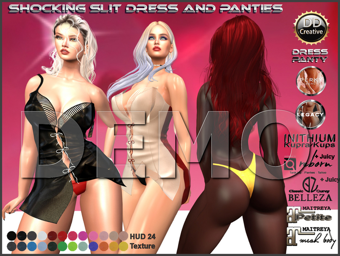 ☾ⅅⅅ☽ ◉ Shocking Slit Dress and Panties ◉ DEMO