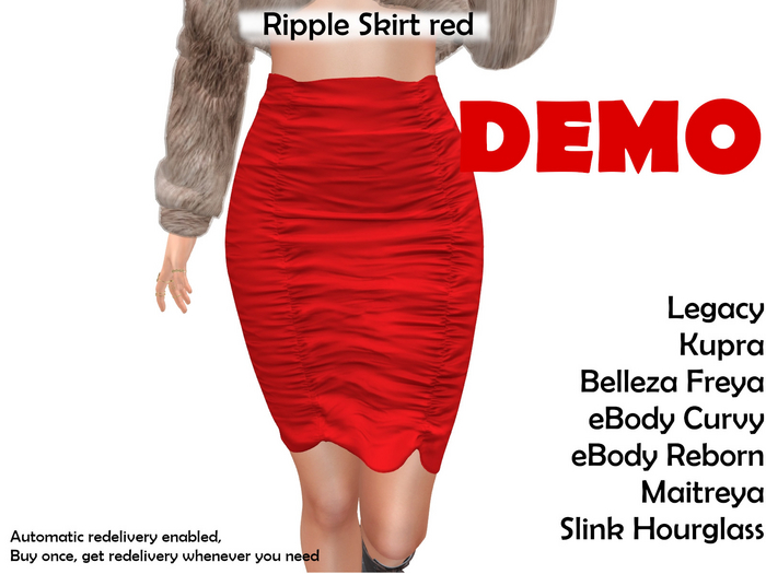 DEMO -DD-design Ripple Skirt Red