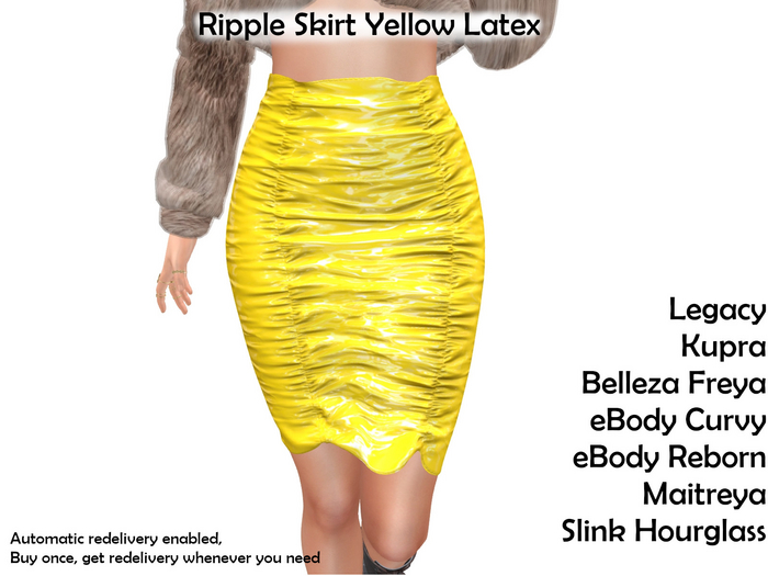 -DD-design Ripple Skirt Yellow Latex
