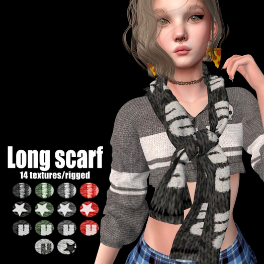 :KOYUKI: Long Scarf - (Rigged) - 14 textures with hud
