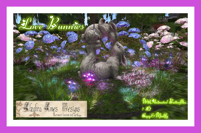 Love Bunnies (With animated Butterflies)