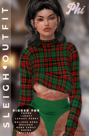 *PHI* Sleigh Fit - Green&Red Plaid