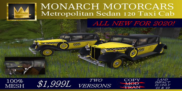 TAXI Cab Collection by Monarch Motor Cars (BOXED)