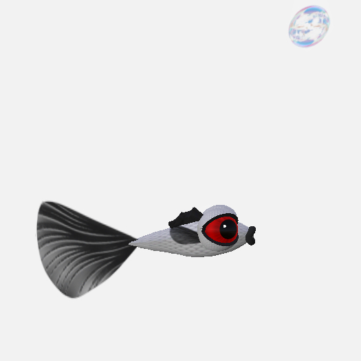 (7S) Common Fish: White Guppy