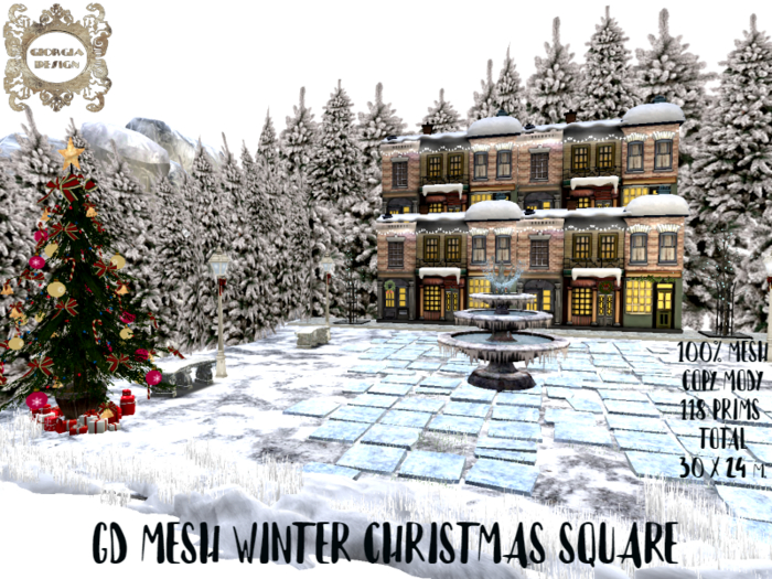 GD MESH WINTER CHRISTMAS SQUARE