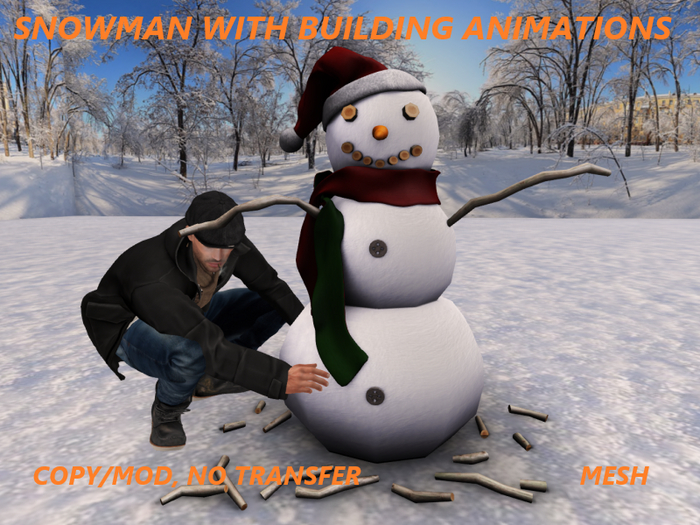 SNOWMAN WITH BUILDING ANIMATIONS