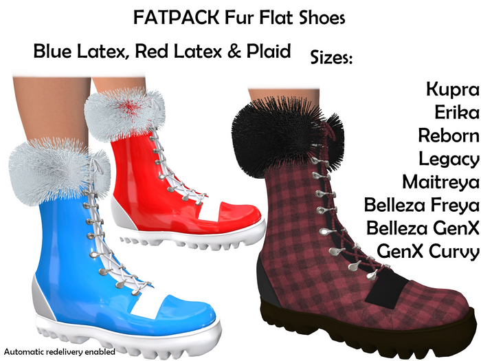 .FATPACK Fur Flat Shoes