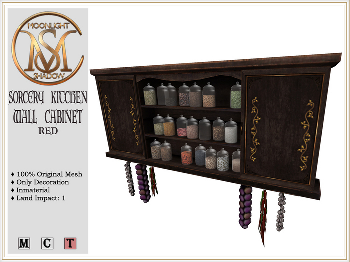 [MoonSha] Sorcery Kitchen Wall Cabinet - Red (Boxed)