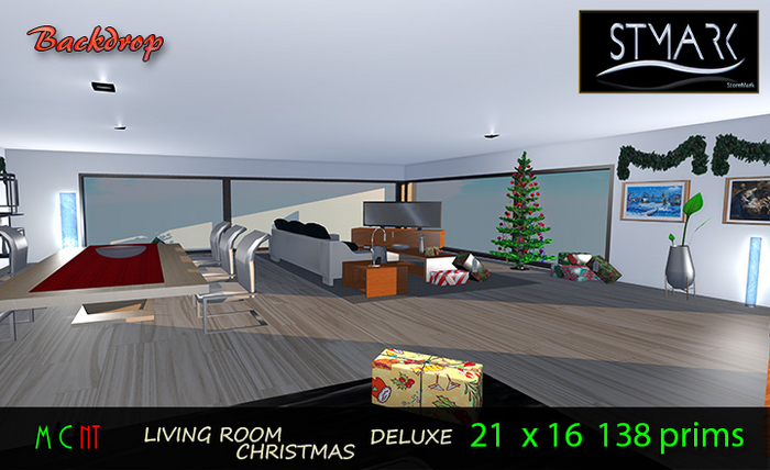 BACKDROP - LIVING ROOM CHRISTMAS DELUXE [[ CHRISTMAS ]]