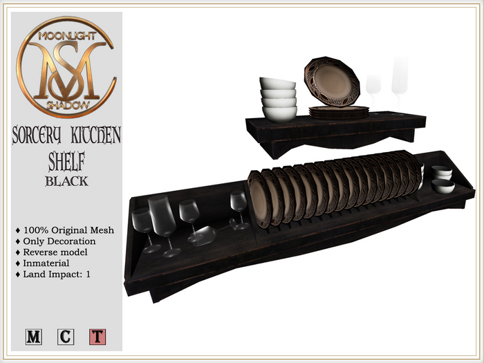 [MoonSha] Sorcery Kitchen Shelf - Black (Boxed)