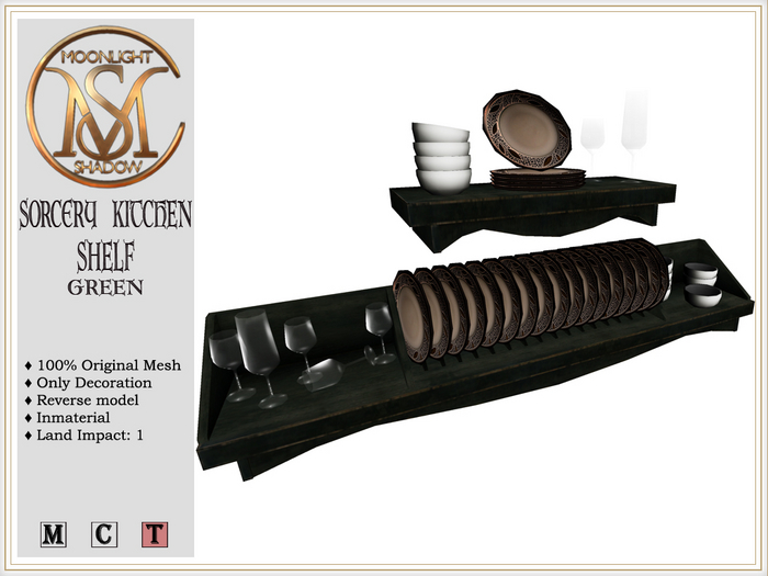[MoonSha] Sorcery Kitchen Shelf - Green (Boxed)