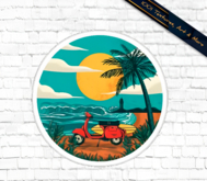  Vintage Beach Wall Decal - Full Perm 
