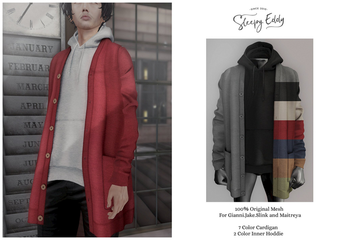 Sleepy Eddy_Hoddie&Cardigan (Ivory)