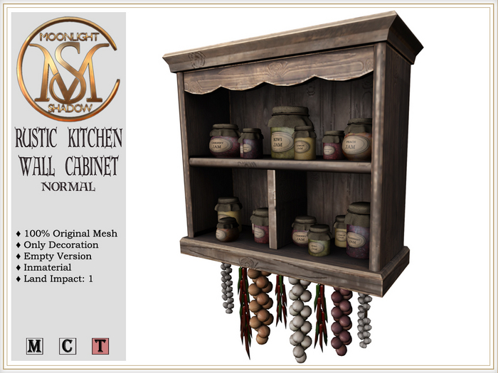 [MoonSha] Rustic Kitchen Wall Cabinet - Normal (Boxed)