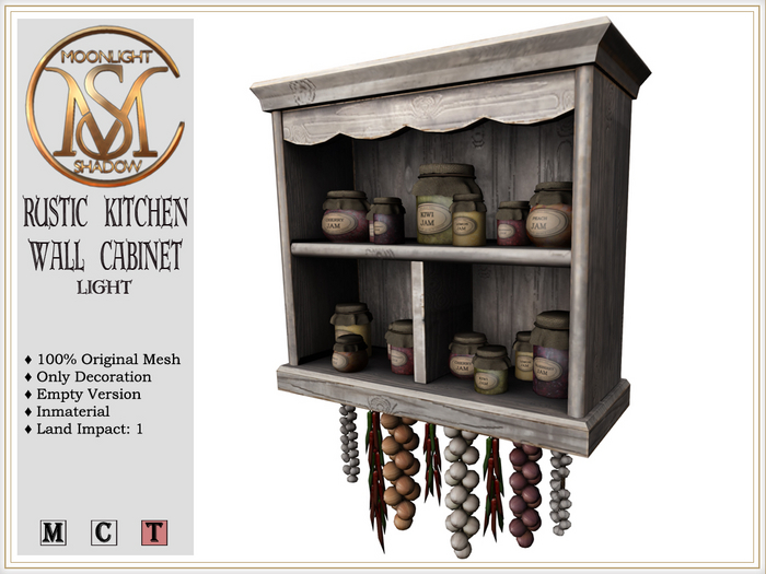 [MoonSha] Rustic Kitchen Wall Cabinet - Light (Boxed)