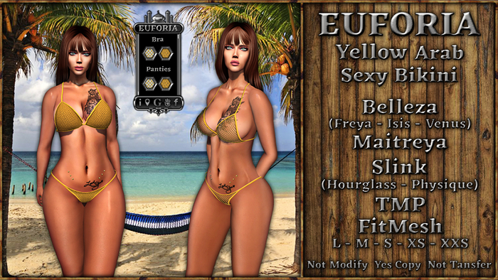 * EUFORIA * Yellow Arab Sexy Bikini