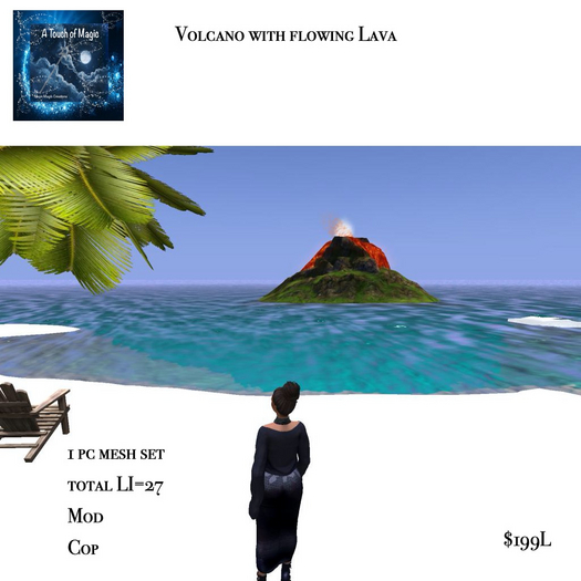 Volcano with flowing Lava-Box LI=27