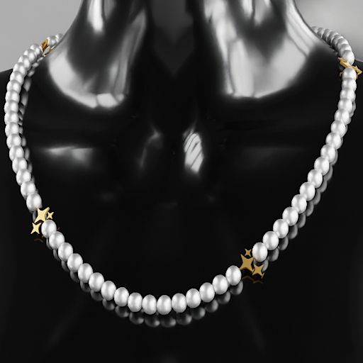 BWOKE  " PEARL X STAR " Chain Gold & Silver