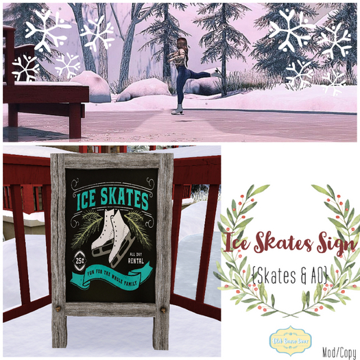{OBD} Ice Skates Sign {Skates & AO}