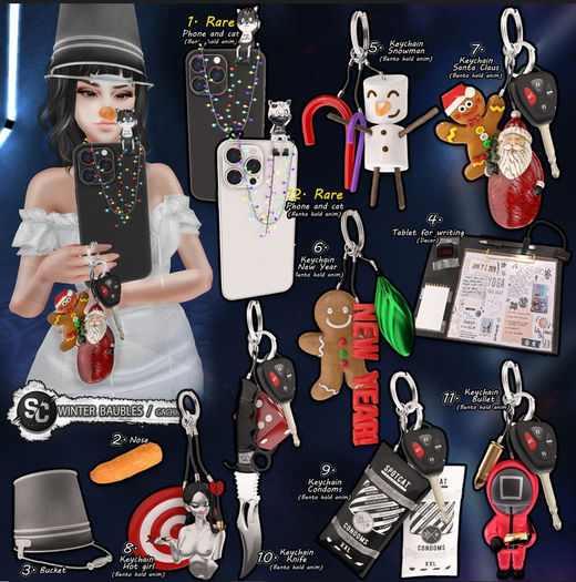 12. [ SpotCat ] Winter baubles - PHONE and Cat RARE