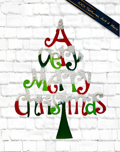 Merry Christmas Tree Wall Decal - Full Perm