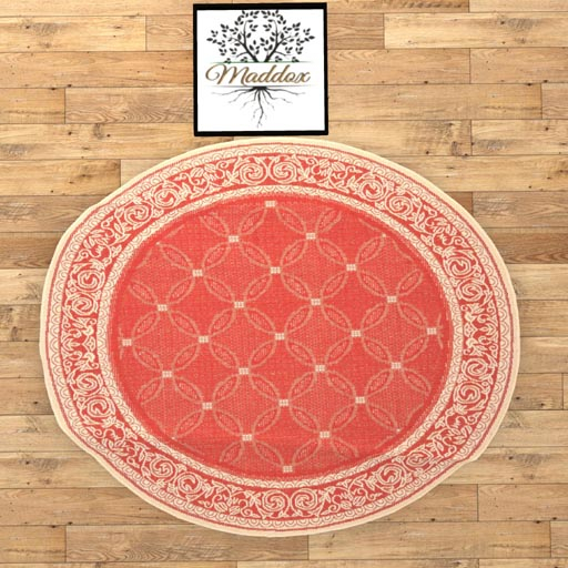 Maddox - Round Rug - Abstract -Red
