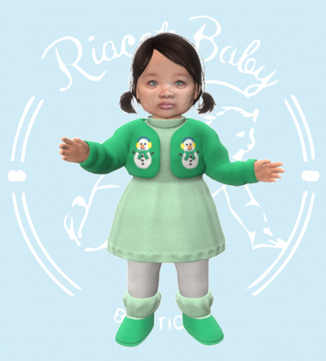 (RBB) Winter Dress Snowman (green)