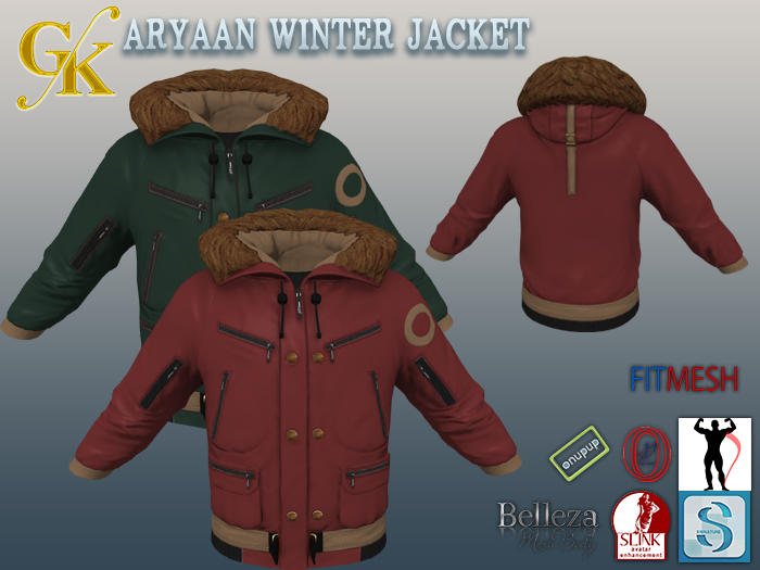 ::GK:: Aryaan Winter Jacket Christmas Xmas Addition for Signature, Slink, Belleza, Adin, Gamit, Onupup & Fitmesh Classic