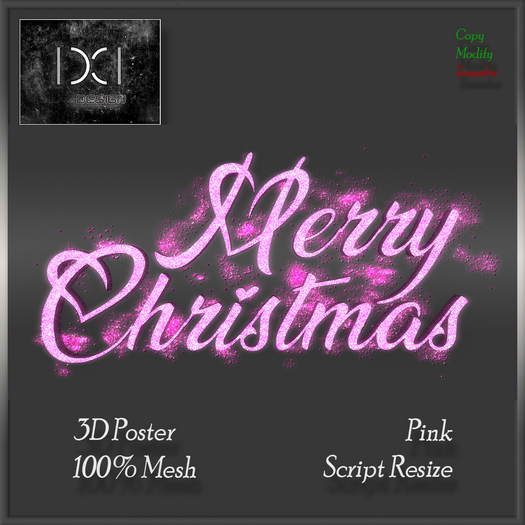Merry Christmas Glitter Pink