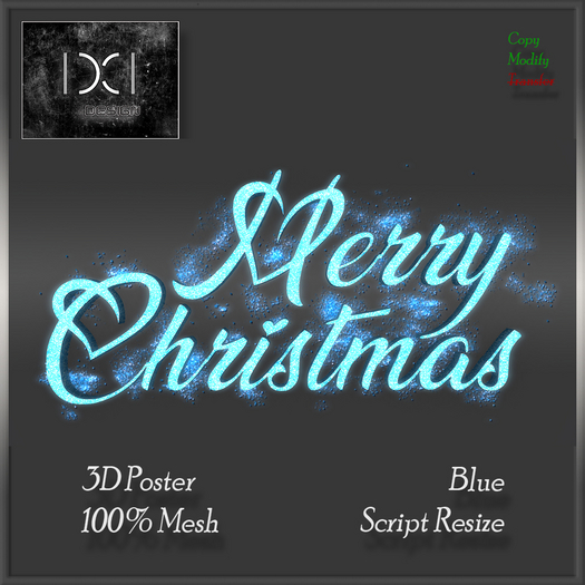Merry Christmas Glitter Blue
