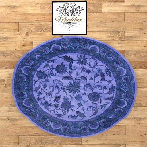Maddox - Round Rug-floral blue